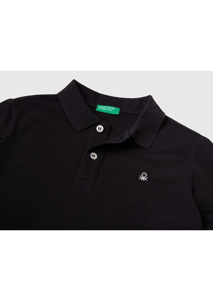Erkek Çocuk Polo Yaka T-Shirt - Siyah