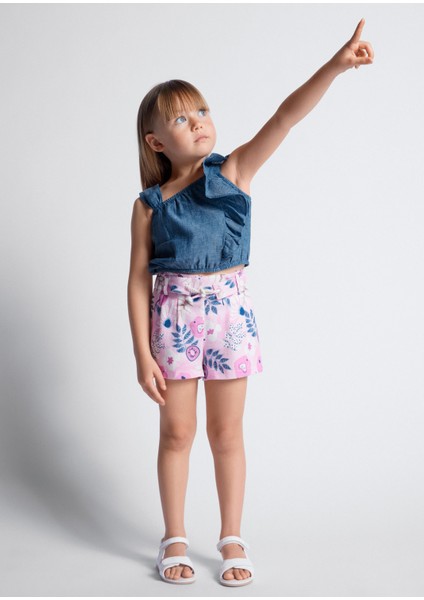 Kız Çocuk Fırfırlı Bluz-Mavi modelleri