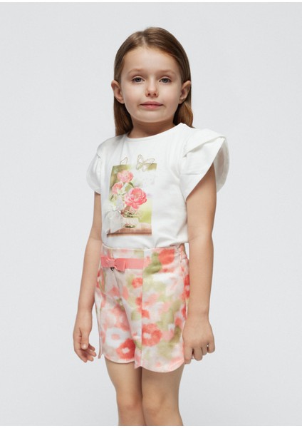 Kız Çocuk Desenli Şort-Krem fiyatları