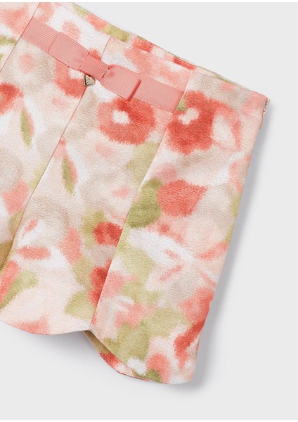 Kız Çocuk Desenli Şort-Krem indirimleri