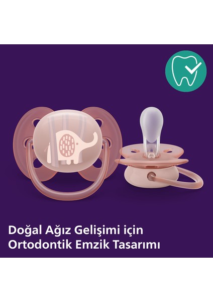 Philips Avent Ultra Soft Emzik 0-6 Ay, 2'li Paket, Kız SCF091/09