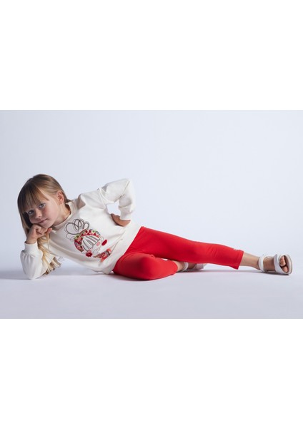 Kız Çocuk Sweatshirt-Bej