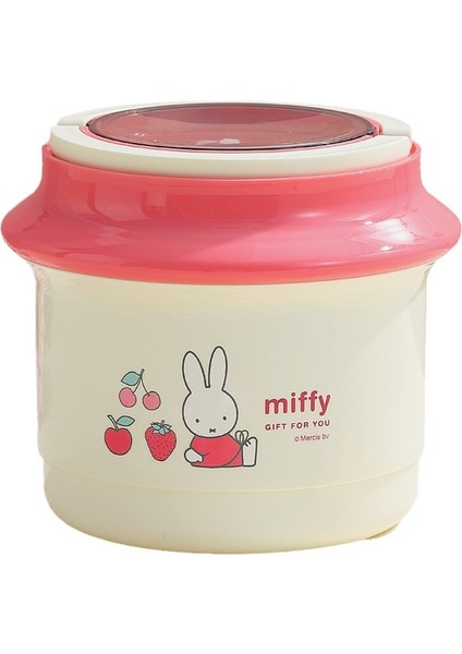 Miffy Yuvarlak Çift Katmanlı Paslanmaz Çelik Öğle Yemeği Kutusu (Yurt Dışından)