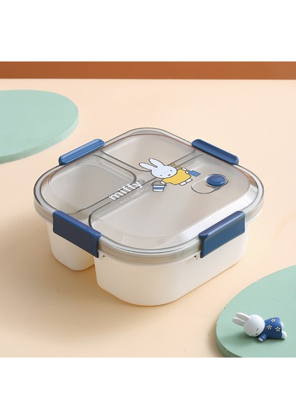 Miffy Karikatür Üç Bölmeli Mikrodalga Öğle Yemeği Kutusu (Yurt Dışından)