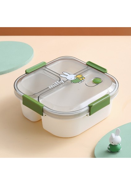 Miffy Karikatür Üç Bölmeli Mikrodalga Öğle Yemeği Kutusu (Yurt Dışından)