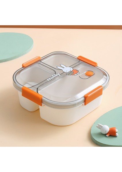 Miffy Karikatür Üç Bölmeli Mikrodalga Öğle Yemeği Kutusu (Yurt Dışından)