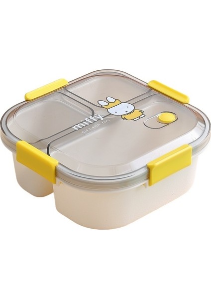 Miffy Karikatür Üç Bölmeli Mikrodalga Öğle Yemeği Kutusu (Yurt Dışından)