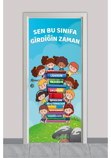 Okul Kapı Giydirme Folyo