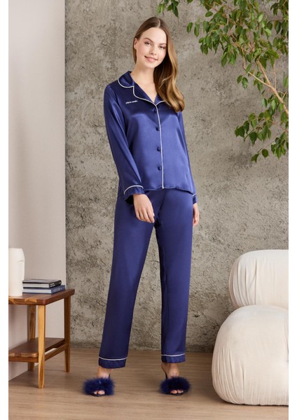 Saten Biyeli Pijama Takımı - 1200