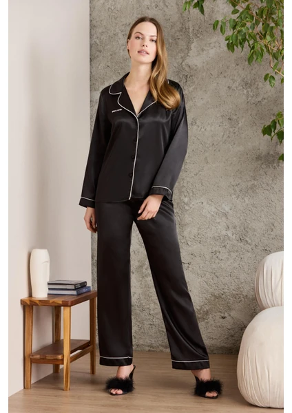 Pierre Cardin  Saten Biyeli Pijama Takımı  - 1200