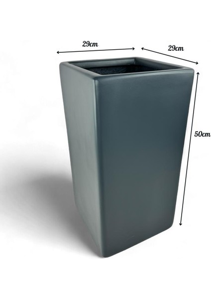 Fiber Saksı Antrasit Dik Dörtgen Vazo Dekoratif Saksı Fiberglas 25*25*50CM fiyatları