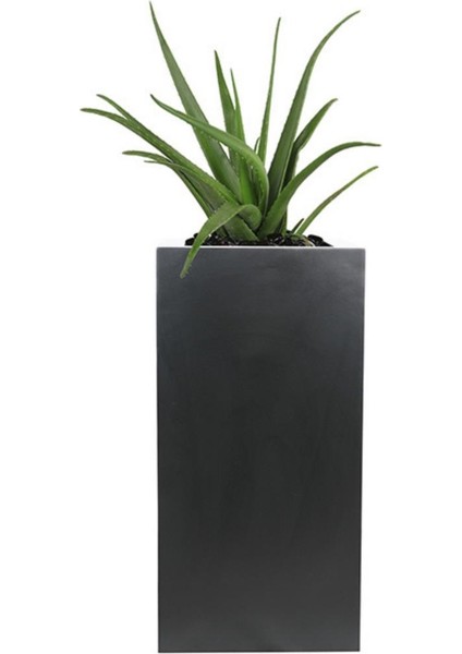 Fiber Saksı Antrasit Dik Dörtgen Vazo Dekoratif Saksı Fiberglas 25*25*50CM fırsatları