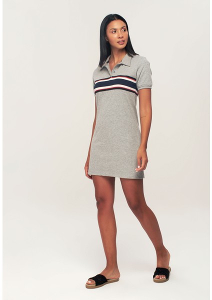 Gri Polo Yaka Elbise modelleri