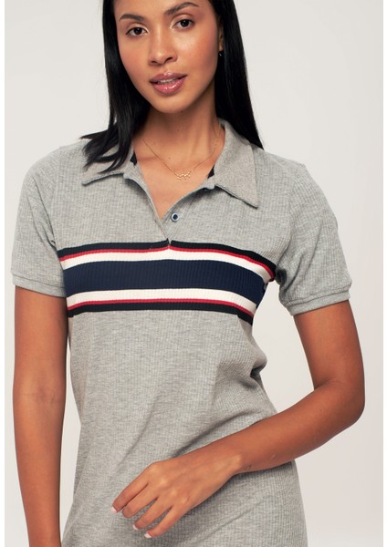 Gri Polo Yaka Elbise indirimleri