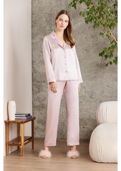 Saten Biyeli Pijama Takımı - 1200