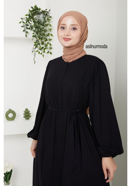 Hale Omuz Pileli Balon Kol Ferace Siyah indirimleri