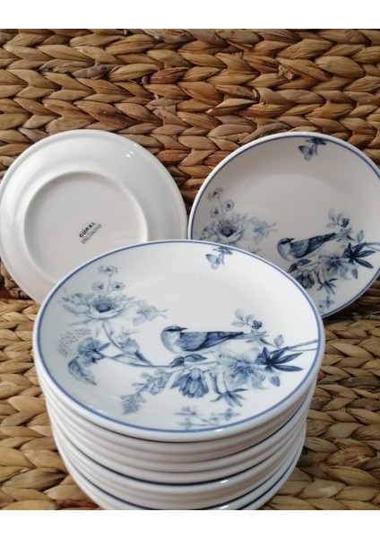 Porselen Kuş Model 12 Adet 19 cm Pasta Tabak fırsatları
