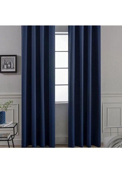 Lüks 1. Sınıf Özel Dikim Lacivert Blackout Ekstraforlu Fon Perde
