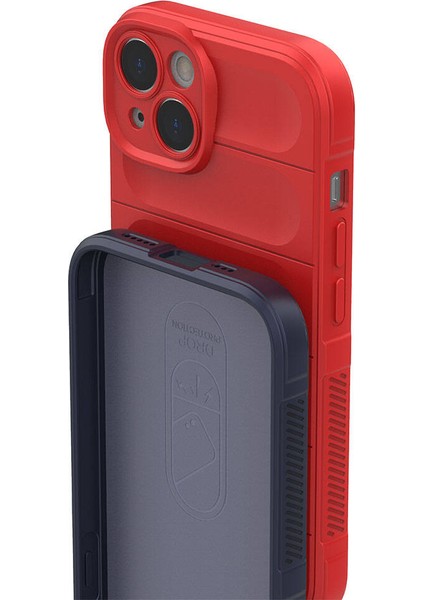 Apple iPhone 14 Kılıf Esnek Tpu Oyuklu Arka Yüzey Tasarımlı Etnik Silikon Kapak Kırmızı indirimleri
