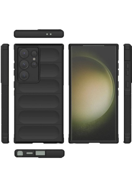 Galaxy S24 Ultra Kılıf Esnek Tpu Oyuklu Arka Yüzey Tasarımlı Etnik Silikon Kapak Siyah indirimleri