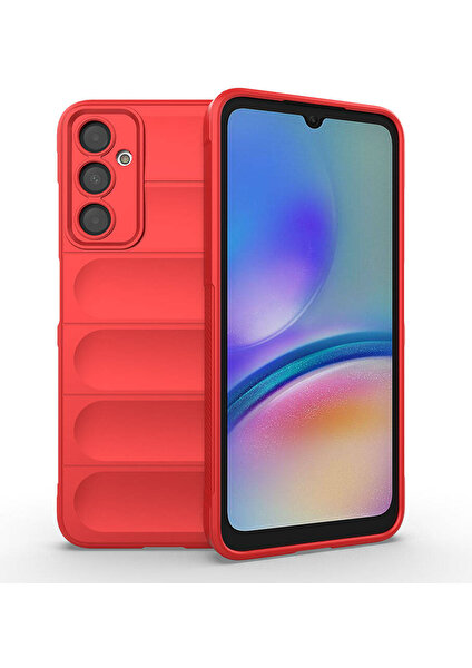 Case 4u Galaxy A05S Kılıf Esnek Tpu Oyuklu Arka Yüzey Tasarımlı Etnik Silikon Kapak Kırmızı