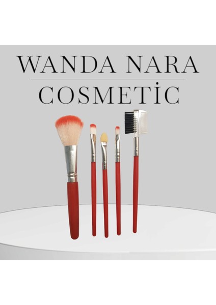 Wanda Nara Cosmetics Profosyonel Aplikatör Makyaj Fırçası Seti 5'li Mini Boy Makyaj Fırçası 1 Paket