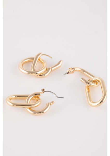 Kadın 3'lü Gold Halka Küpe C4741AXNS