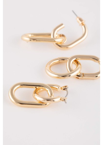 Kadın 3'lü Gold Halka Küpe C4741AXNS