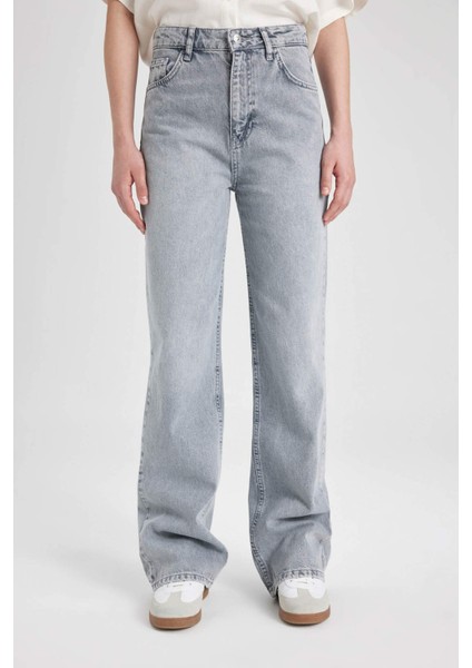 90's Wide Leg Yüksek Bel Geniş Paça Uzun Jean Pantolon B5008AX24SM