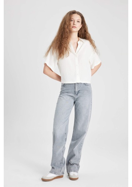 90's Wide Leg Yüksek Bel Geniş Paça Uzun Jean Pantolon B5008AX24SM
