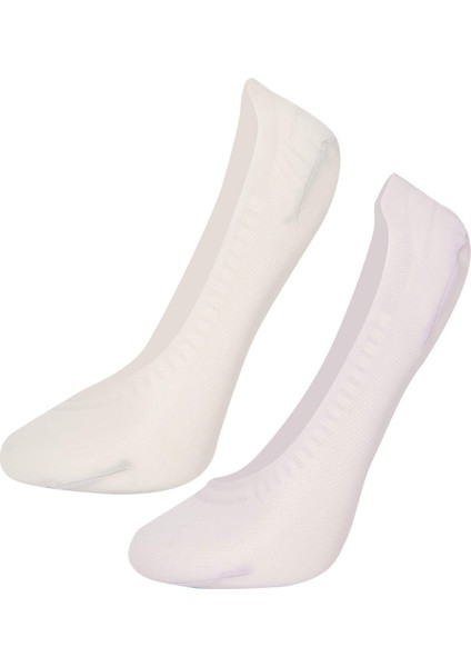 Kadın Lazer Kesim 2'li Microfiber Babet Çorap B6061AXNS
