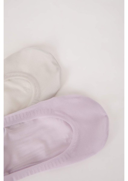 Kadın Lazer Kesim 2'li Microfiber Babet Çorap B6061AXNS fırsatları