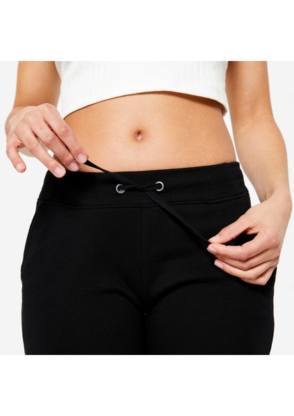 Domyos Kadın Siyah Eşofman Altı 500 - Slim - Fitness Hafif Antrenman