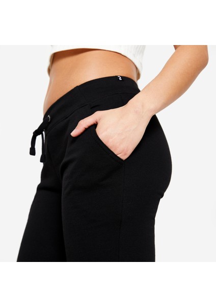 Domyos Kadın Siyah Eşofman Altı 500 - Slim - Fitness Hafif Antrenman