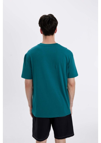 Regular Fit Bisiklet Yaka Baskılı Kısa Kollu Tişört C5648AX24HS