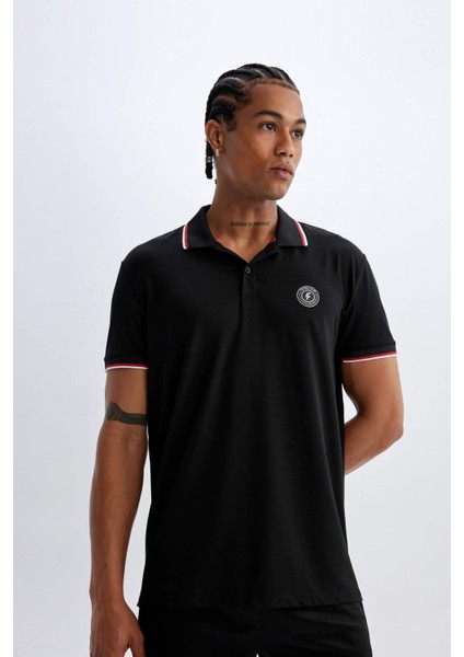 DeFactoFit Standart Fit Baskılı Kısa Kollu Sporcu Ağır Kumaş Polo Tişört C1749AX24SM modelleri