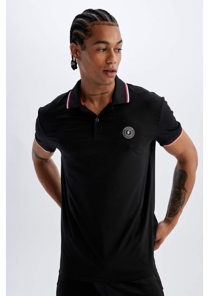 DeFactoFit Standart Fit Baskılı Kısa Kollu Sporcu Ağır Kumaş Polo Tişört C1749AX24SM indirimleri