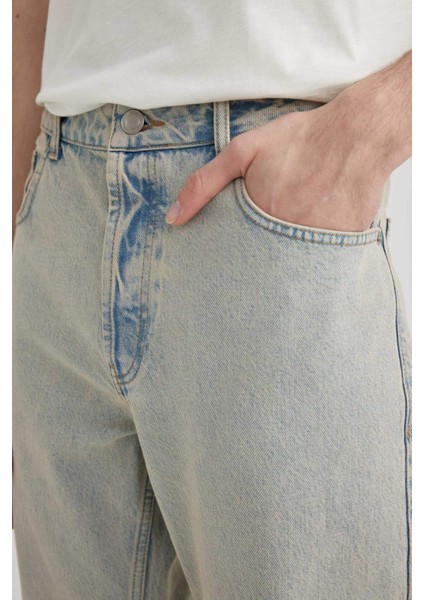 Flare Fit Bol Kalıp Normal Bel Geniş Paça Soluk Efektli Jean Pantolon B8326AX24SM indirimleri