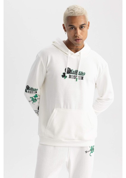 Fit NBA Boston Celtics Standart Fit Kapüşonlu Sweatshirt A7262AX23AU