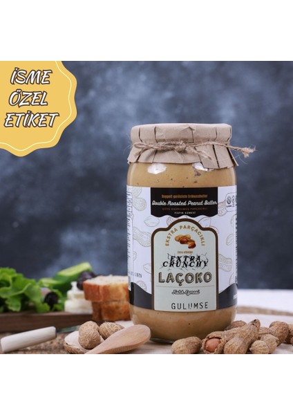 1 Kg İsme – Kişiye Özel Şekersiz, Saf, Katkısız Fıstık Ezmesi Glutensiz, Vegan, Doğal Çifte Kavrulmuş Parçacıklı Extra Crunchy Yer Fıstığı Ezmesi