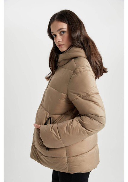 Su Geçirmez Regular Fit Kapüşonlu Mont A3163AX23WN