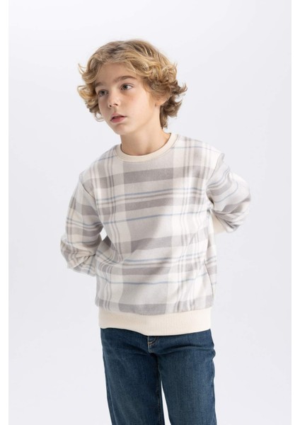Erkek Çocuk Bisiklet Yaka Desenli Sweatshirt B5391A823WN fırsatları