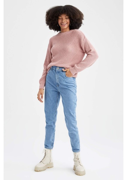 Regular Fit Basic Uzun Kollu Selanik Örgülü Kazak H6905AZ22AU