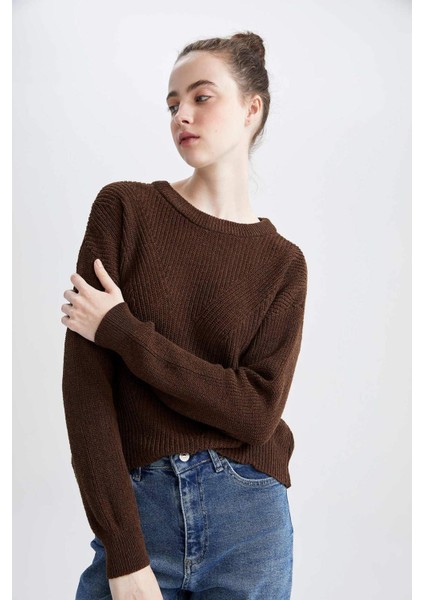 Regular Fit Basic Selanik Örgülü Triko Kazak H6905AZ22AU