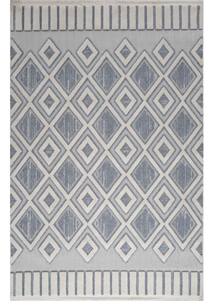 Amentes 09990A Mavi Bohem Iskandinav Tarz Halı