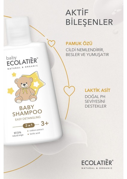 2'si 1 Arada Kolay Tarama Bebek ve Çocuk Şampuanı 3+ Yaş, 250 ml/ Baby Shampoo