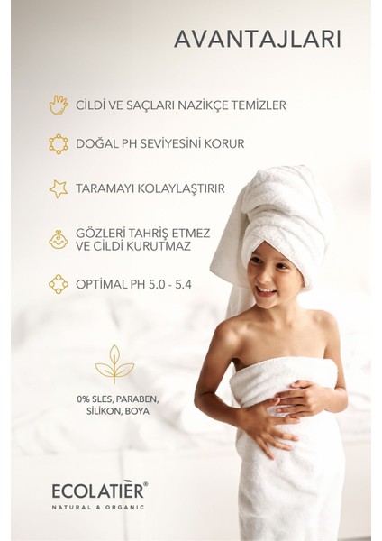 2'si 1 Arada Kolay Tarama Bebek ve Çocuk Şampuanı 3+ Yaş, 250 ml/ Baby Shampoo