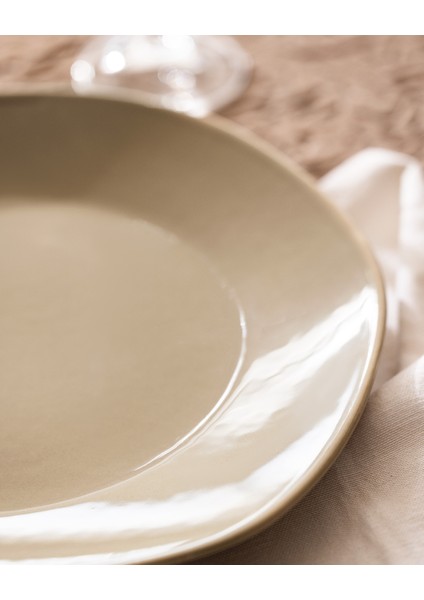 Souci Servis Tabağı - Bej - 30 cm