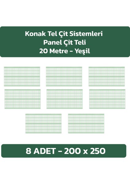 ÇİT SİSTEMLERİ 8 ADET PANEL ÇİT TELİ 200X250 CM