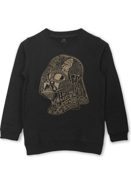 Çocuk Sweatshirt Star Wars Darth Vader Anakin Skywalker Baskılı Siyah Sweat